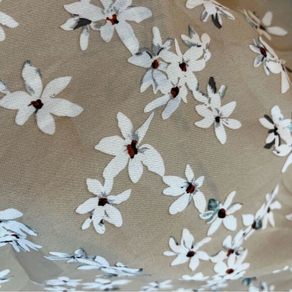 Zalora Collection Floral Nude Printed Bell Sleeve Boho Dress NWT! size Small - Picture 10 of 13